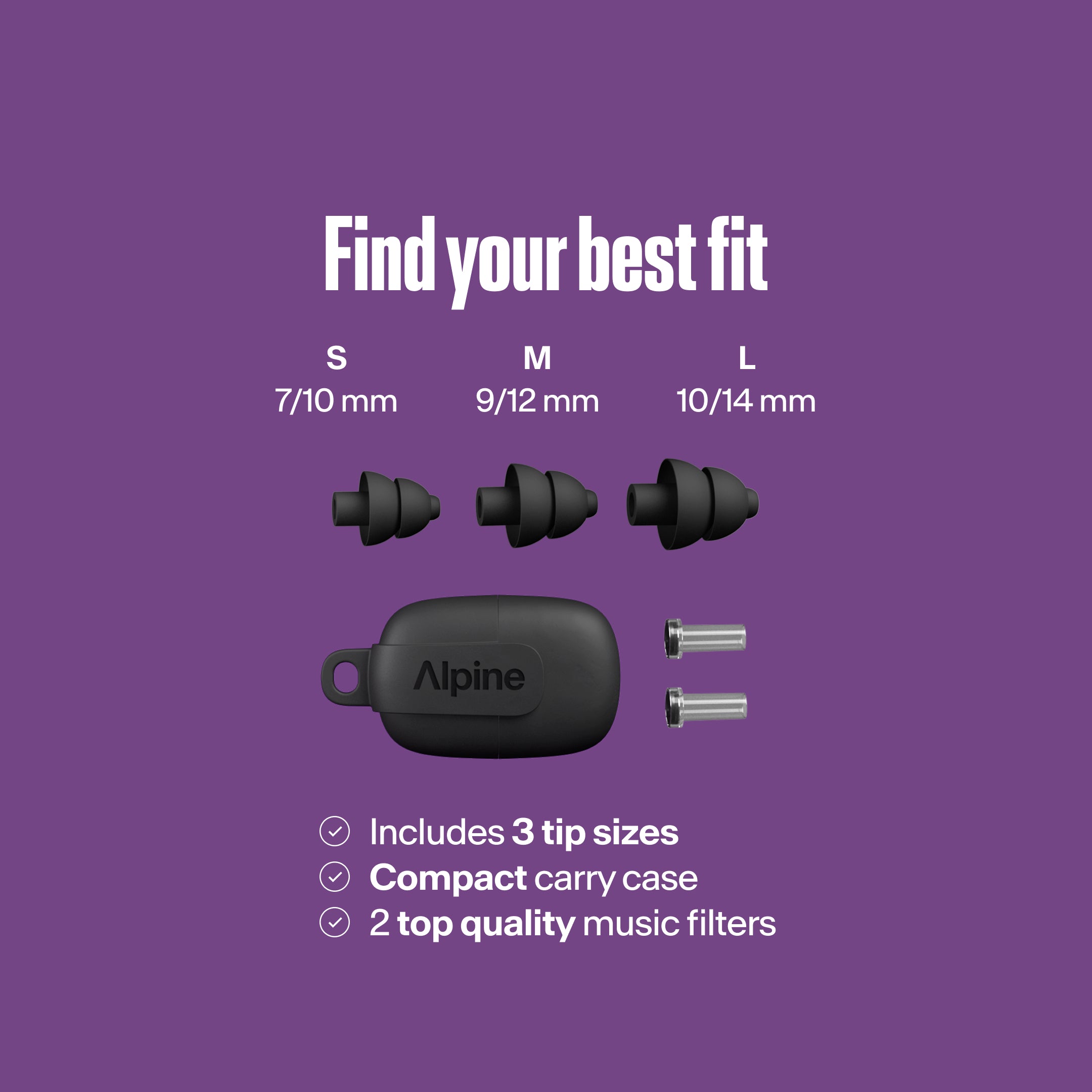 Alpine PartyPlug Pro festival earplugs black