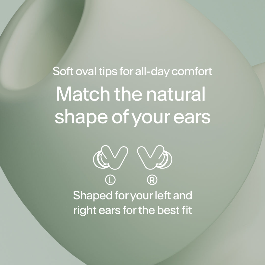 Close-up of perfect fit Alpine Silence earplugs – green