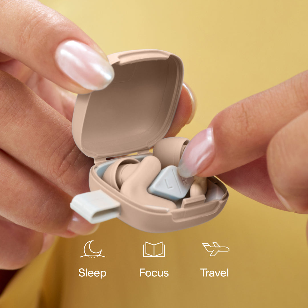 Alpine Silence earplugs in case – beige