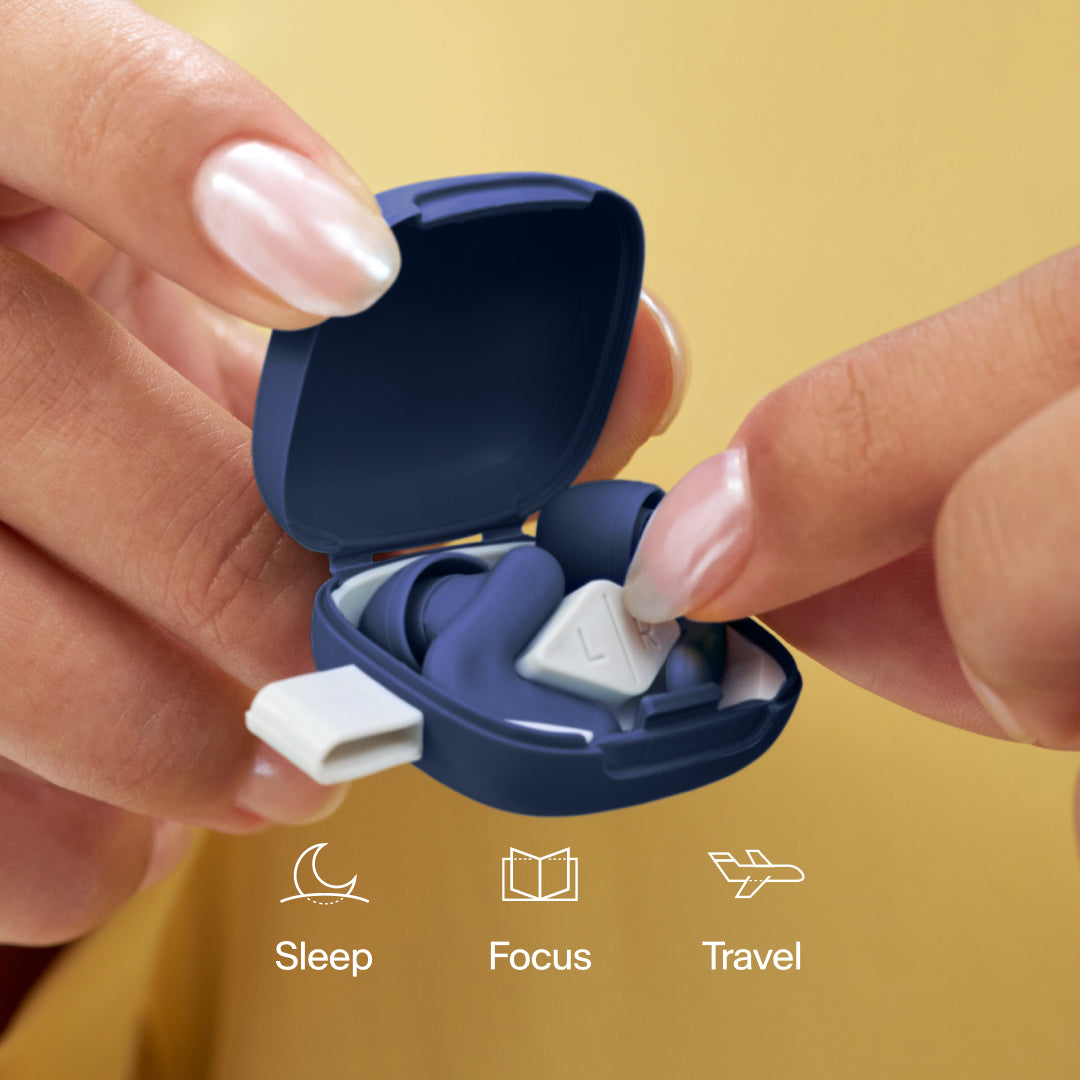 Alpine Silence earplugs in case – midnight blue