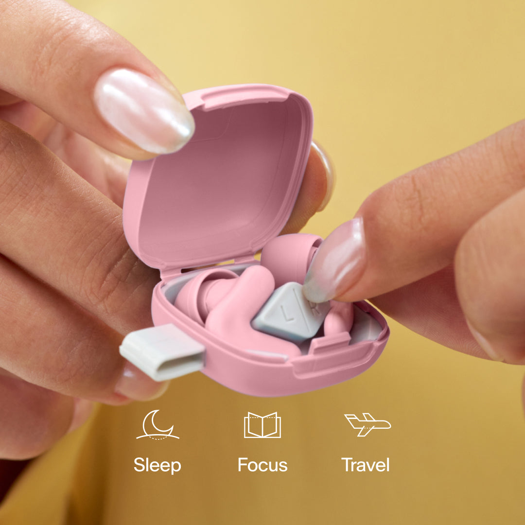 Alpine Silence earplugs in case – pink