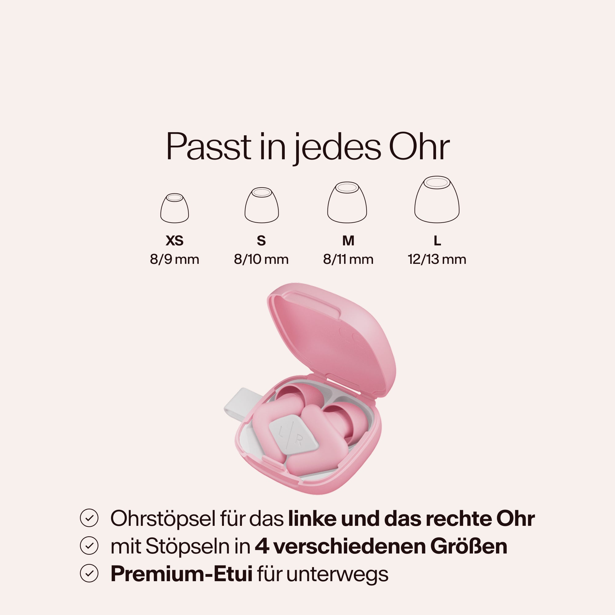 Alpine Silence in Pink mit Tip-Größen und Etui