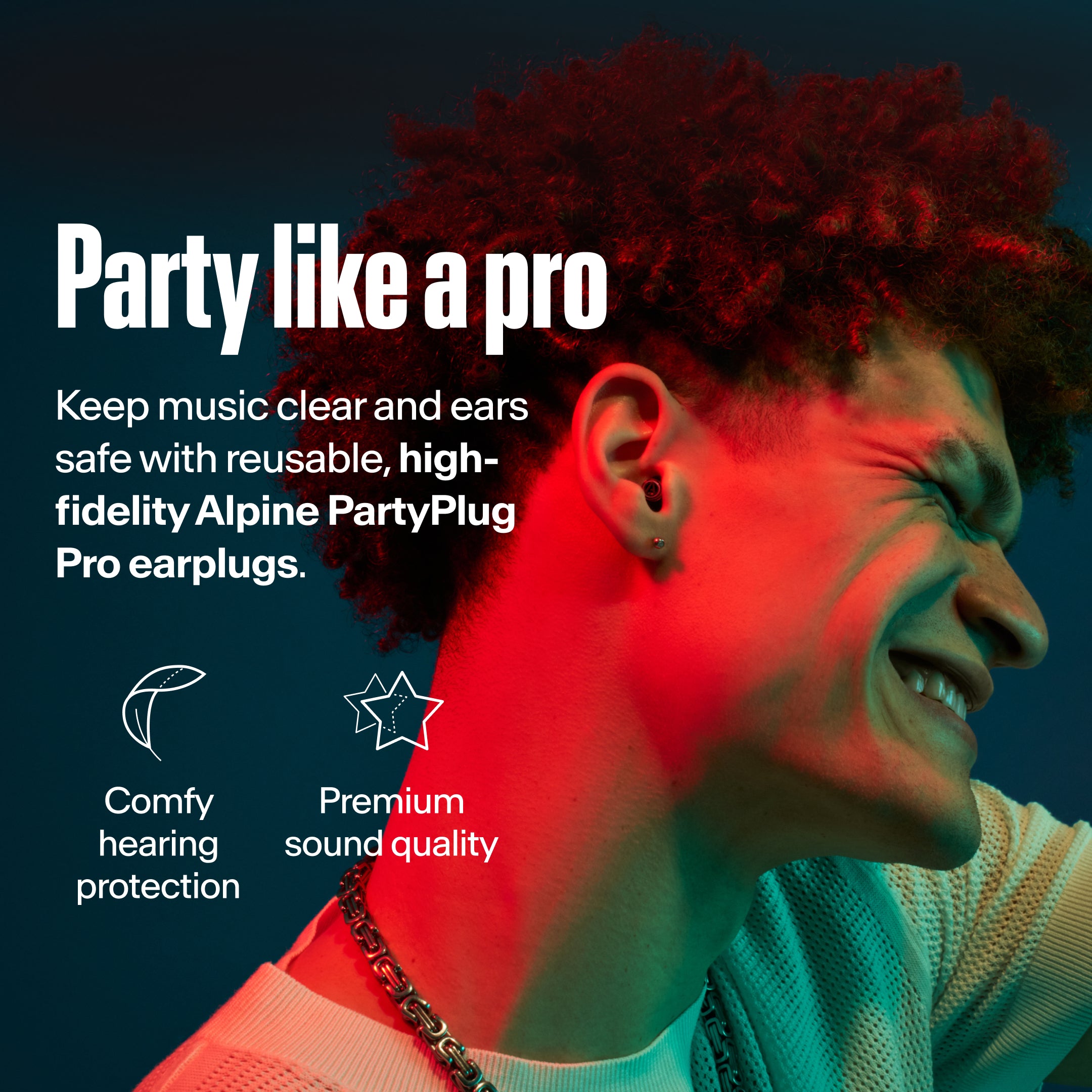 Alpine PartyPlug Pro festival earplugs black