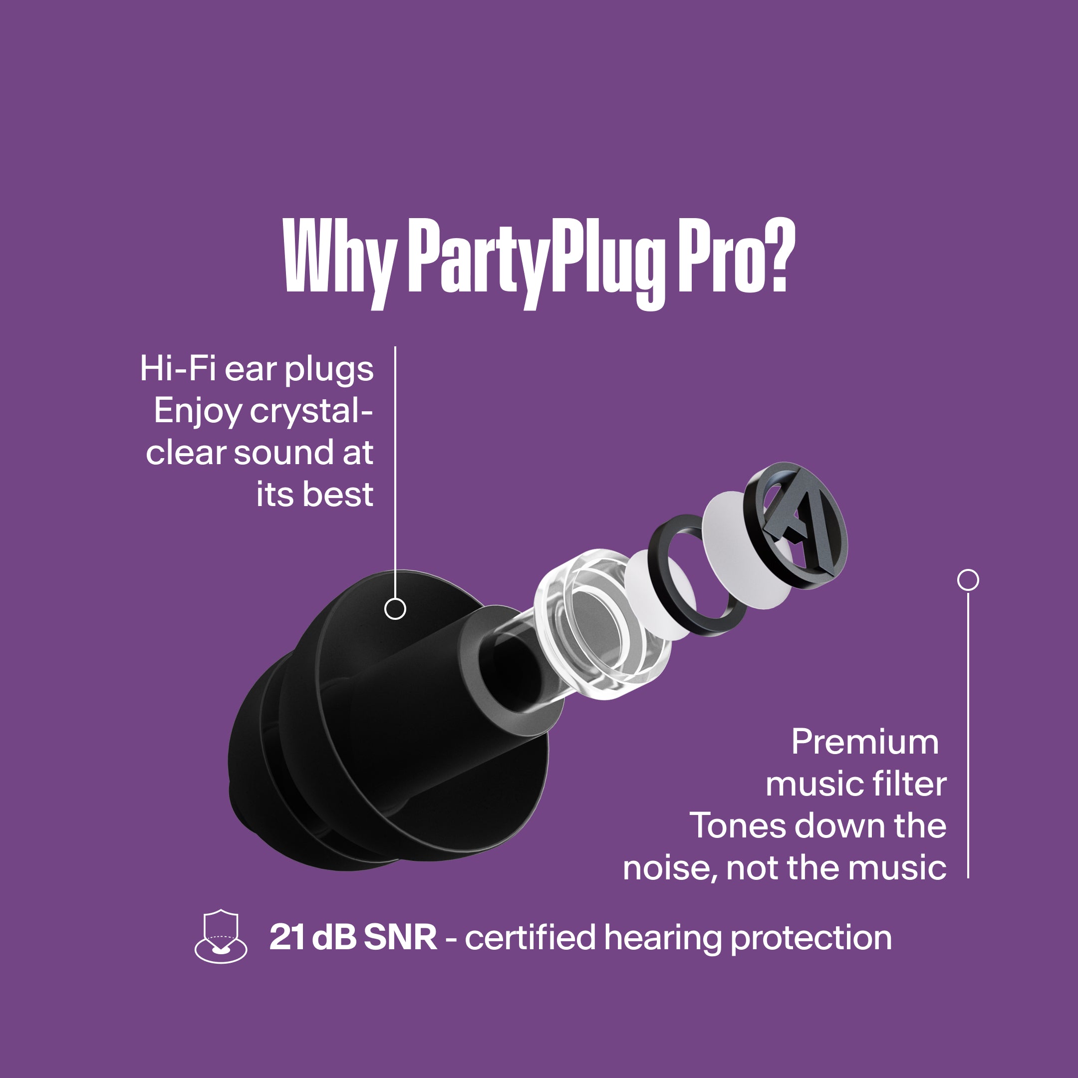 Alpine PartyPlug Pro festival earplugs black #color_black