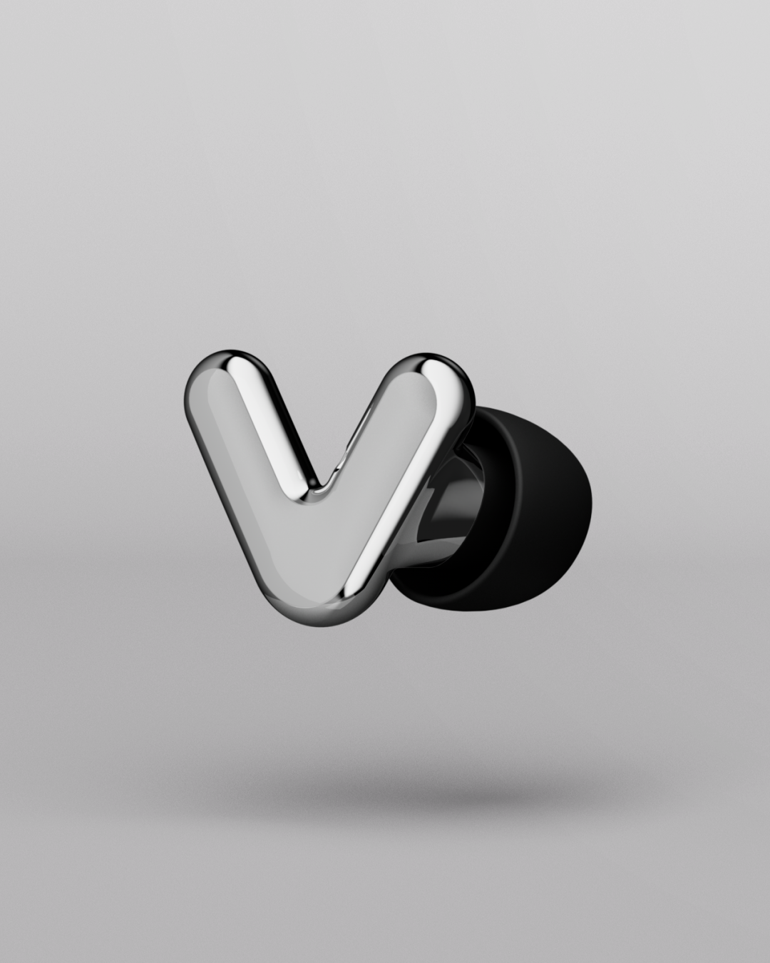 Rendering one alpine tune earplug in silver 