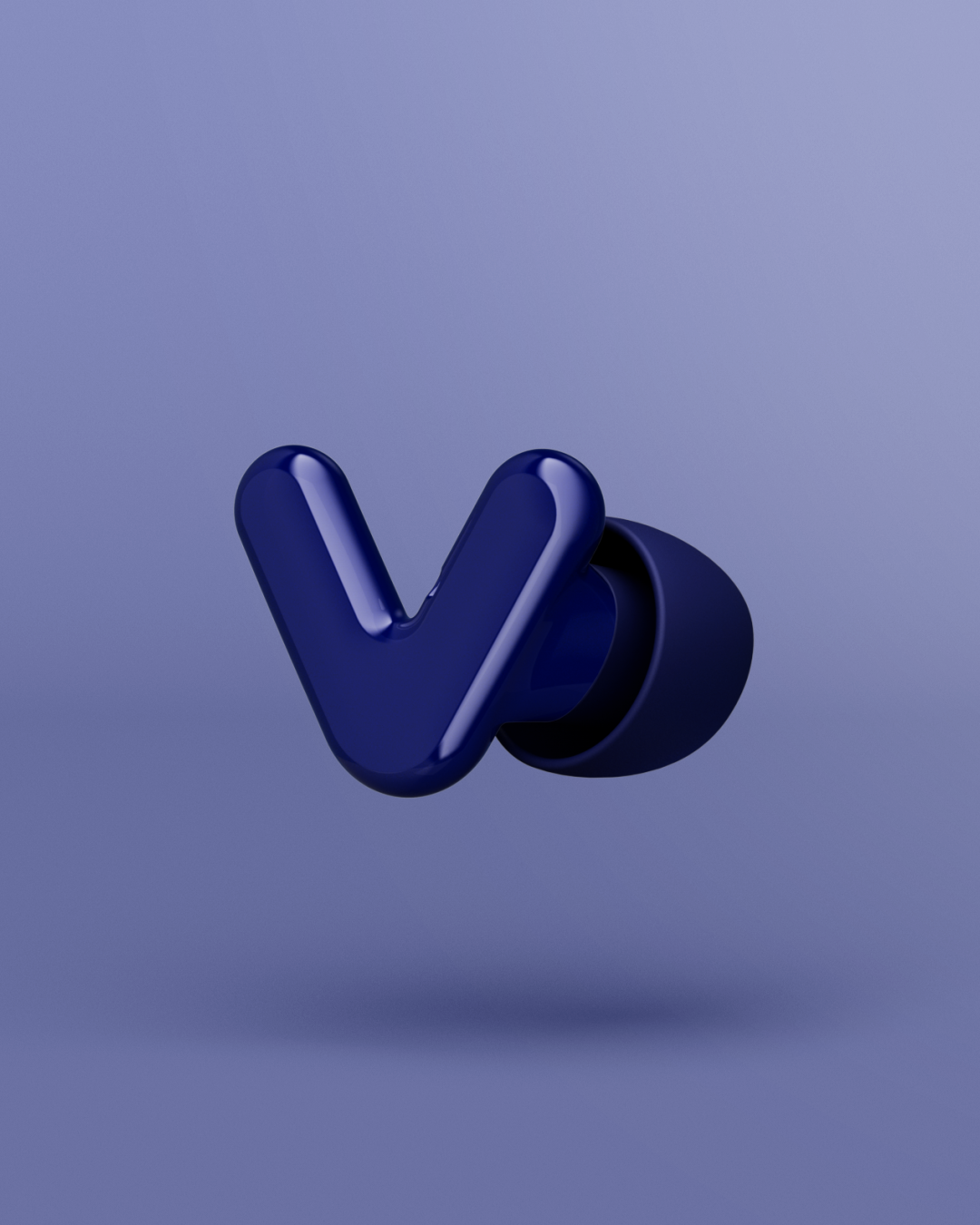 Rendering alpine tune earplug in dark blue 