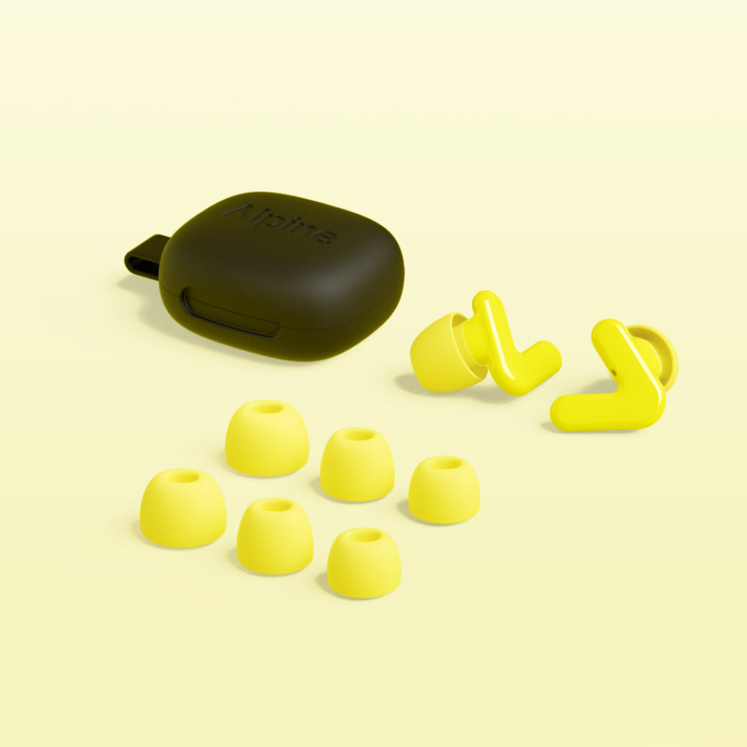 Alpine Tune neon yellow case and tips 