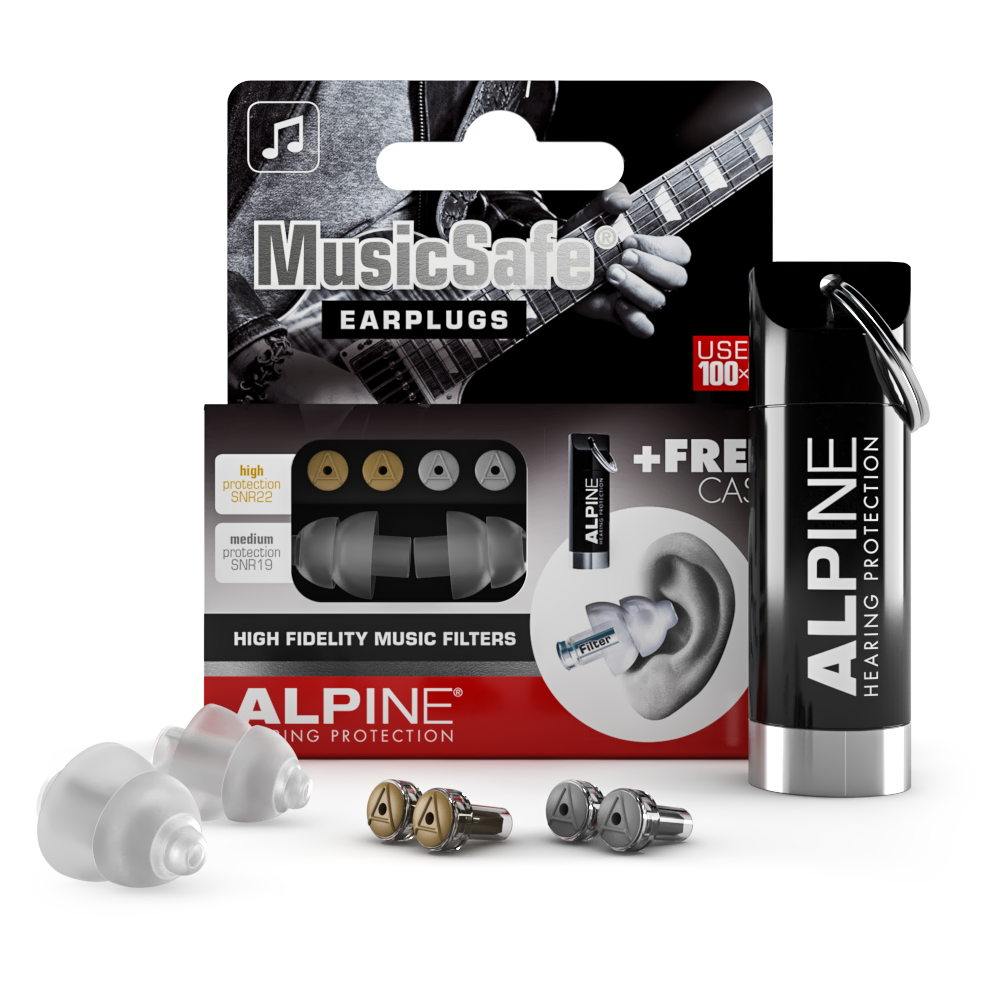 Alpine MusicSafe earplugs for musicians Alpine hearing protection Earplugs earmuffs protect your ear red dot award party concert festival partyplug MusicSafe MusicSafe Earmuff MusicSafe Pro Guitar 