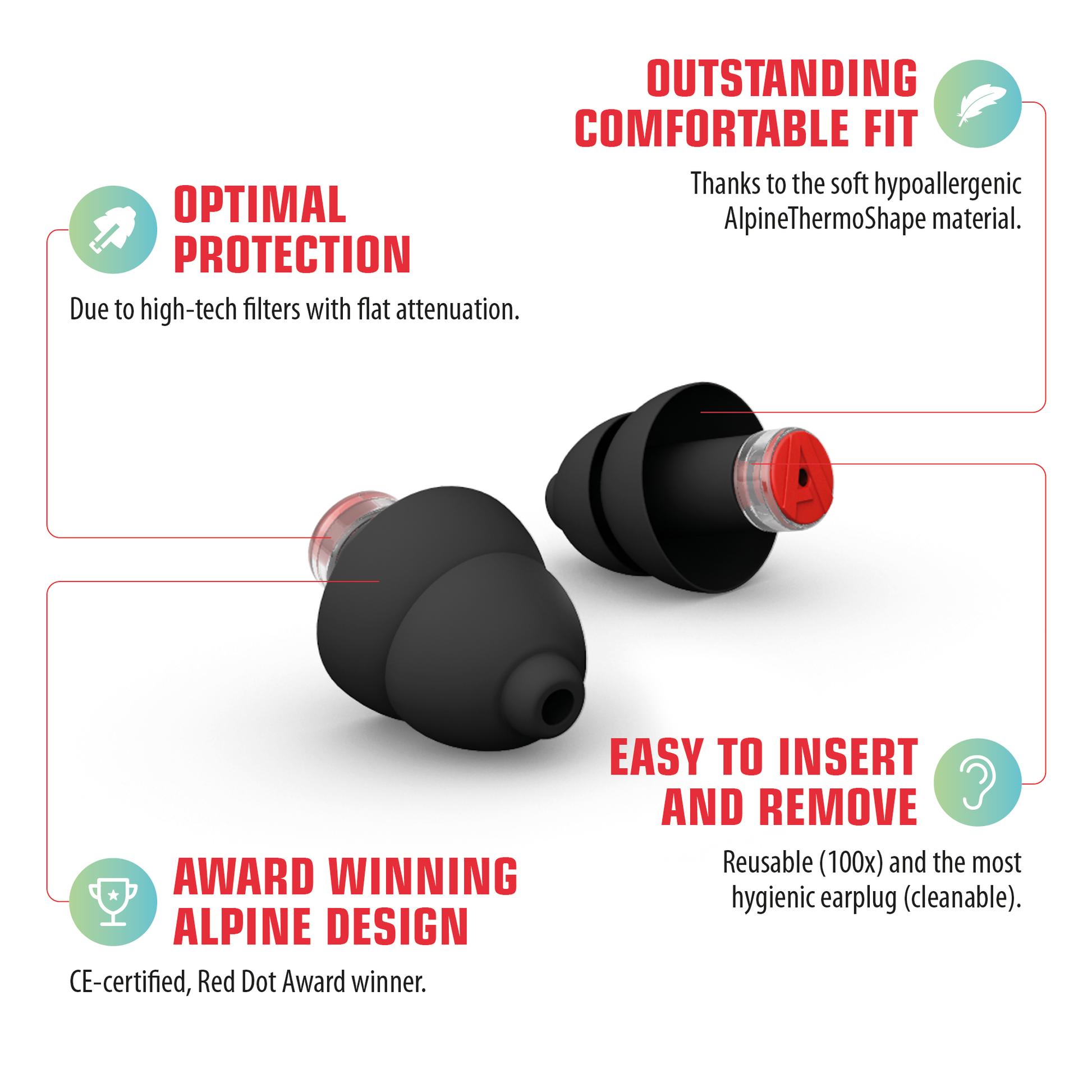 Formula 1® Pacing Pro - Alpine F1 reusable race earplugs for noise reduction