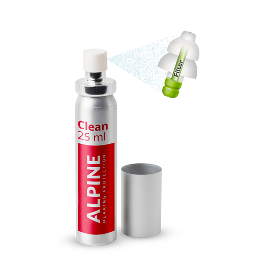 Alpine cleaning spray for cleaning ear protection cleanign