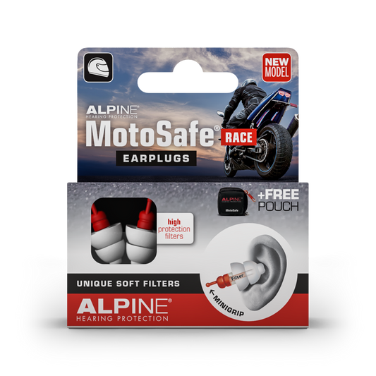 Alpine MotoSafe Race earplugs for motorcyclicts Alpine hearing protection Earplugs earmuffs protect your ear red dot award motor MotoSafe Formula1 MotoGP Traveling Trip Sunset on the road MotoGP Racing Muffy MotoGP Racing Pro MotoSafe Pro