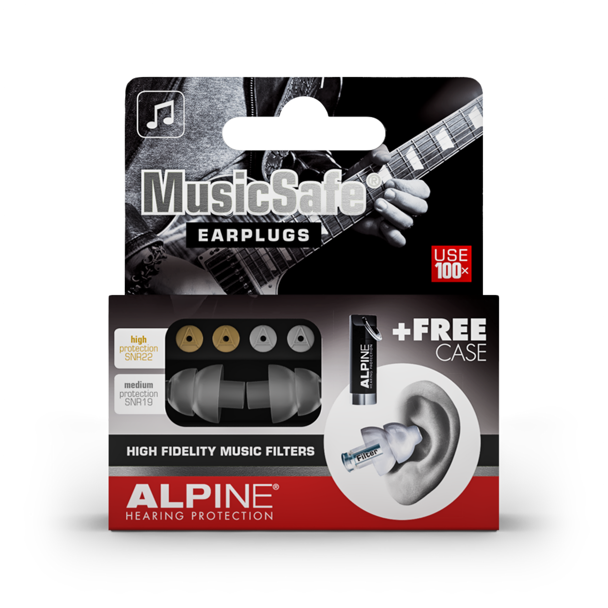 Alpine MusicSafe earplugs for musicians Alpine hearing protection Earplugs earmuffs protect your ear red dot award party concert festival partyplug MusicSafe MusicSafe Earmuff MusicSafe Pro Guitar 